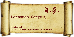 Marmaros Gergely névjegykártya